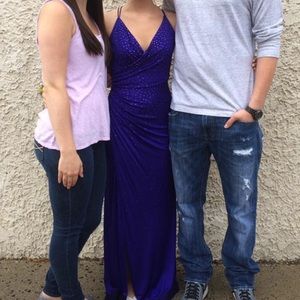 Purple studded prom dress